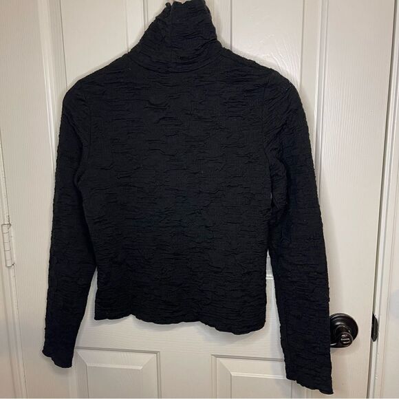 VTG SNO SKINS Black Textured Turtleneck Skiing Longsleeve Sz M Grunge Outdoors - Picture 3 of 5